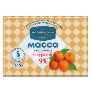 Масса творожная особая с курагой 9% 200 г