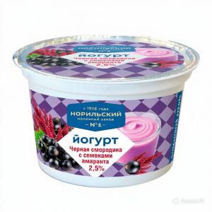 Йогурт фруктовый Черная смородина с семенами амаранта 2,5% 180 г